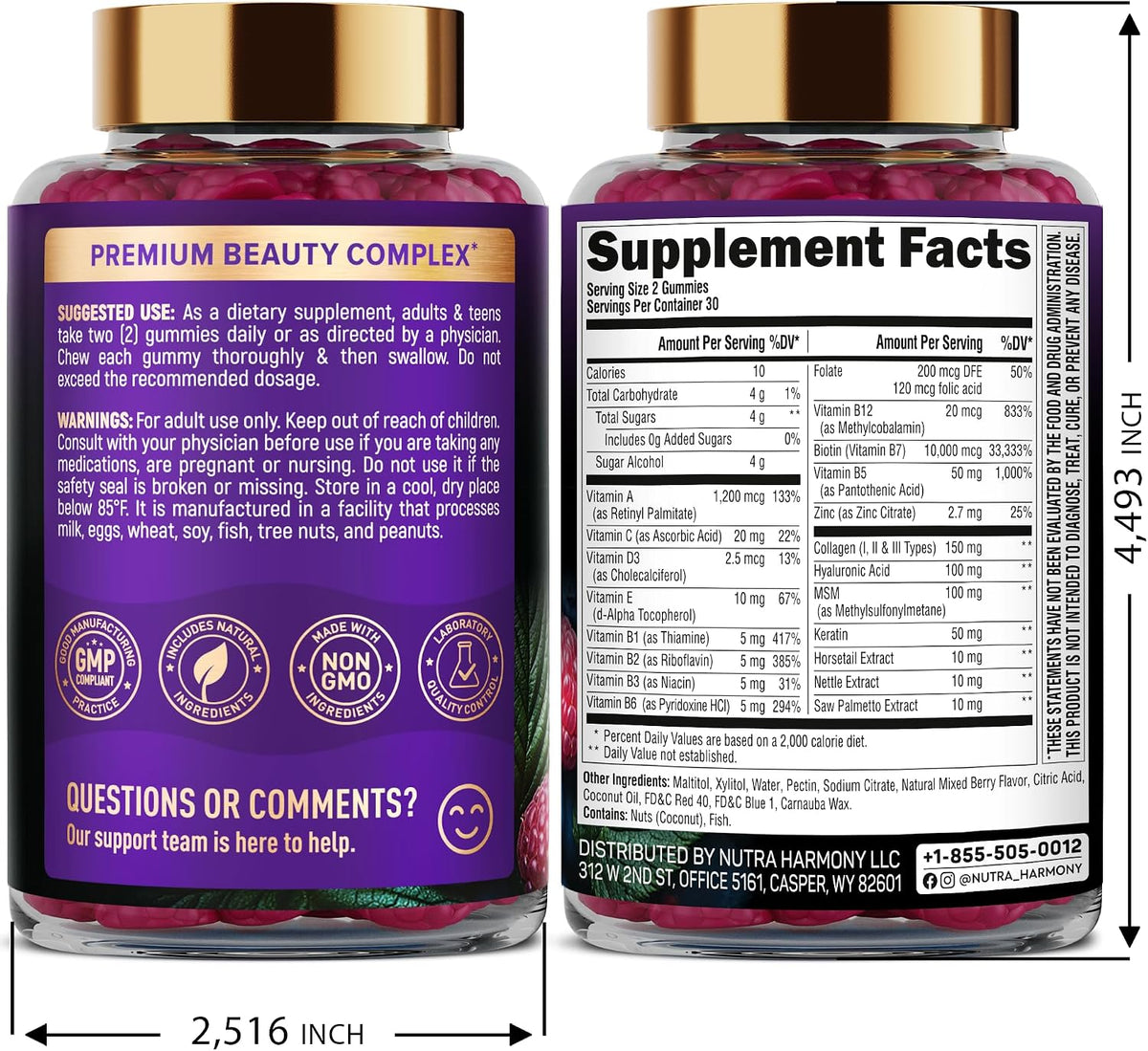 NutraHarmony Silica and Biotin Softgels bottle product packaging