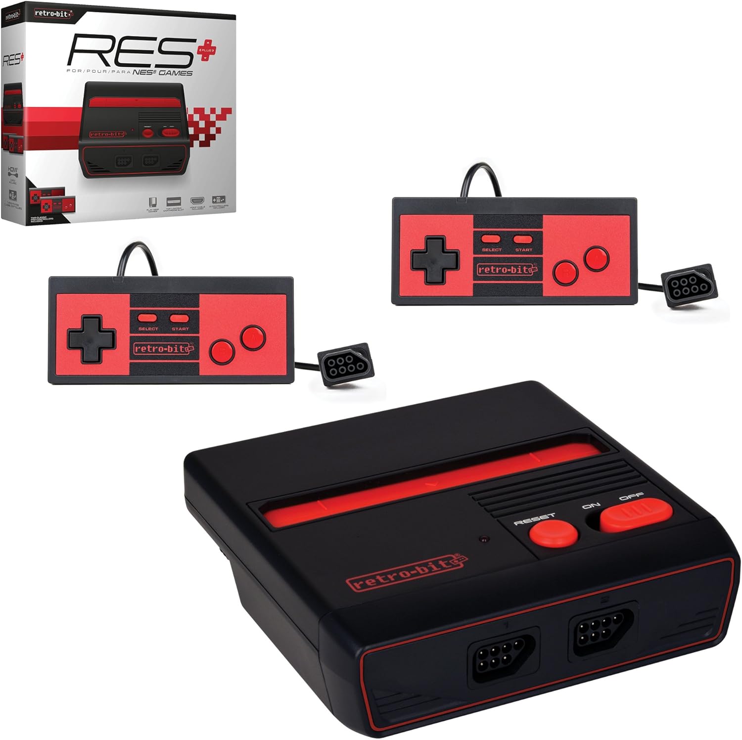 Retro-Bit RES Plus 8-Bit Console front view with HDMI port