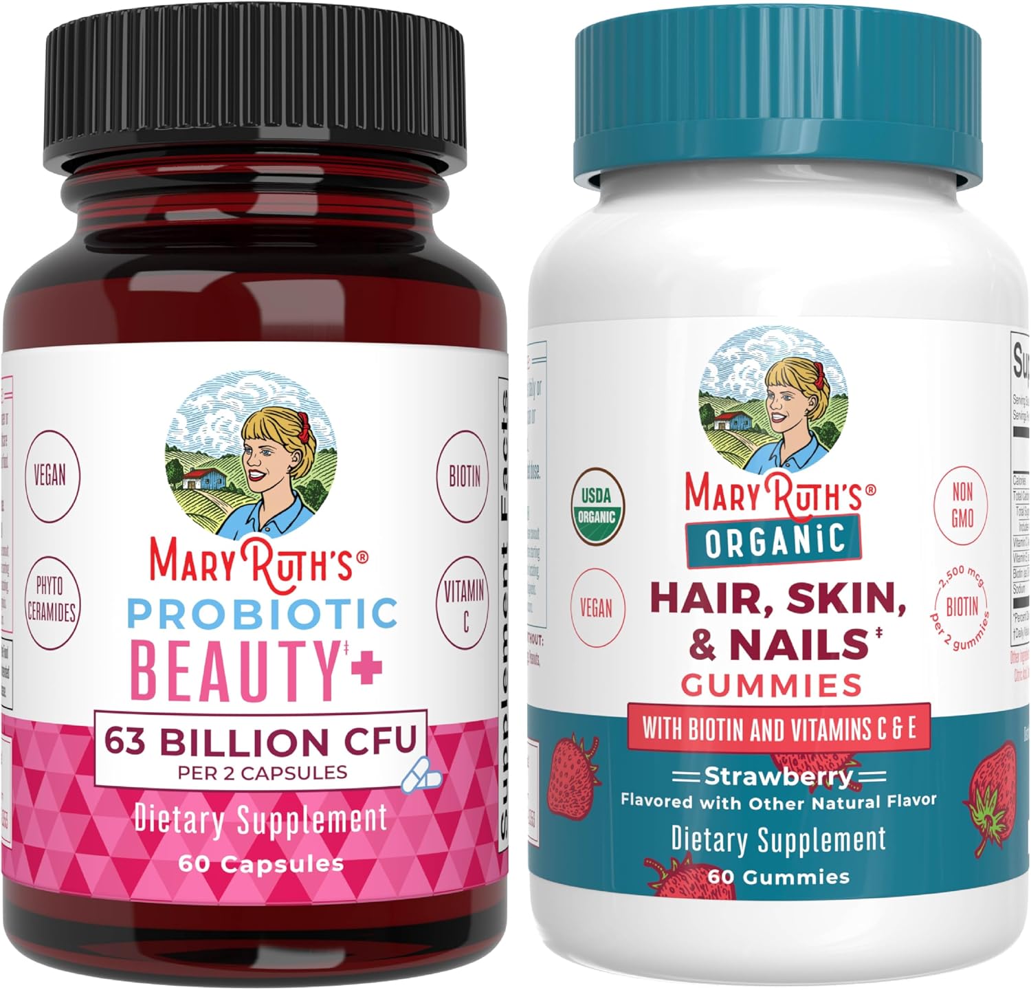 Maryruth's Probiotic Beauty capsules front view bottle