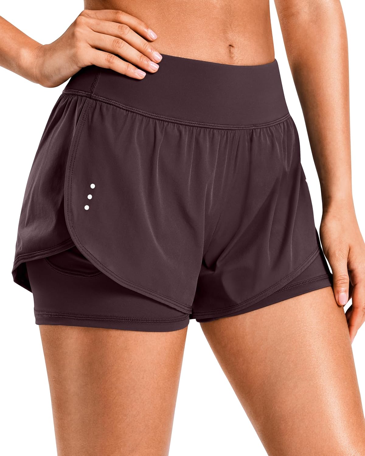 Soothfeel Women's Running Shorts with Zipper Pocket 2 in 1 High Wasited Workout Athletic Gym Yoga Spandex Shorts for Women - Image 9