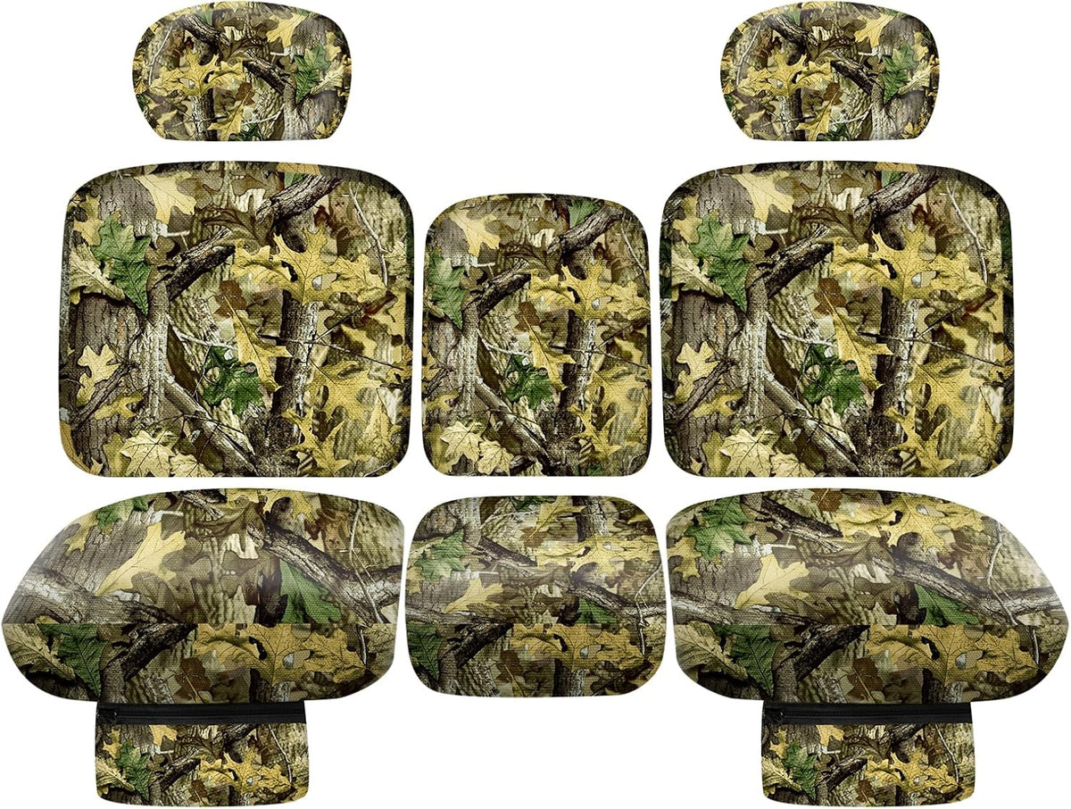 Bordan 8 piece camo seat cover set for Can-Am Defender front view