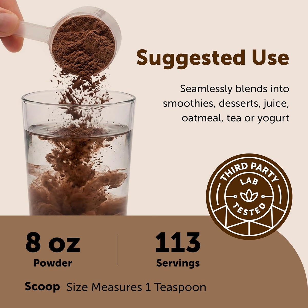 Micro Ingredients organic Ceylon cinnamon powder blended into a morning drink