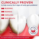 Parodontax daily antigingivitis stannous fluoride toothpaste box showing clinical benefits