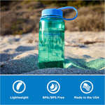 Nalgene 16 Ounce Wide Mouth Water Bottle Denim wide mouth opening