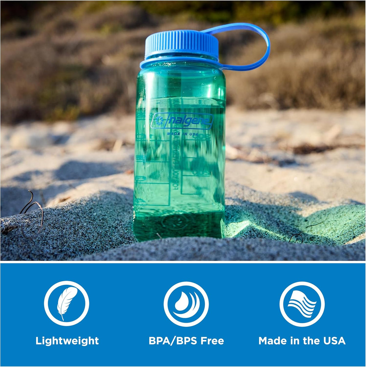 Nalgene 16 Ounce Wide Mouth Water Bottle Denim wide mouth opening