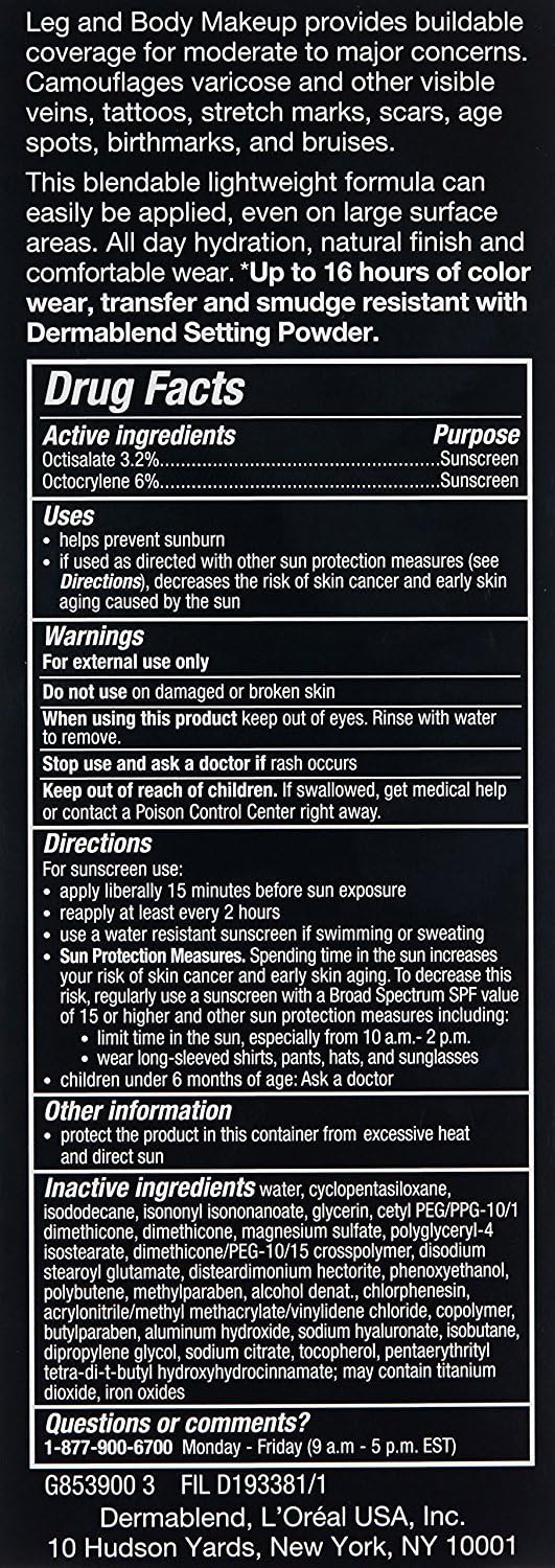 Dermablend Leg & Body Makeup Foundation SPF 25, 25W, 3.4 fl oz - Image 9