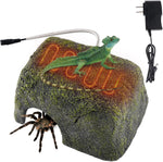 Hosukko reptile heated rock basking platform front view in terrarium