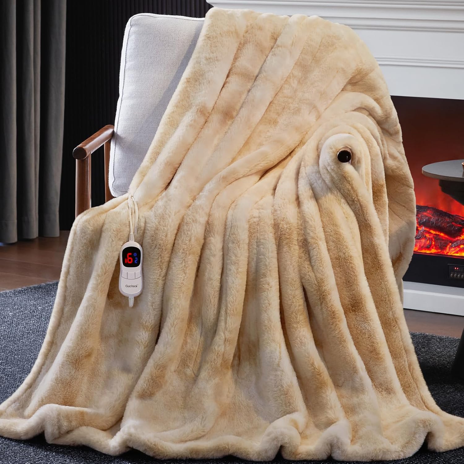 Guohaoi heated blanket electric throw front view