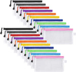 20 Pack Multicolored Zipper Mesh Pouch, Zipper Pencil Pouches Pen Bags, Multipurpose Travel Bags for Cosmetic School Office Supplies and Travel Accessories, 10 Colors (Assorted F) - Image 11