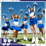 Cutecrop Cheerleader Socks blue and white striped cuff detail