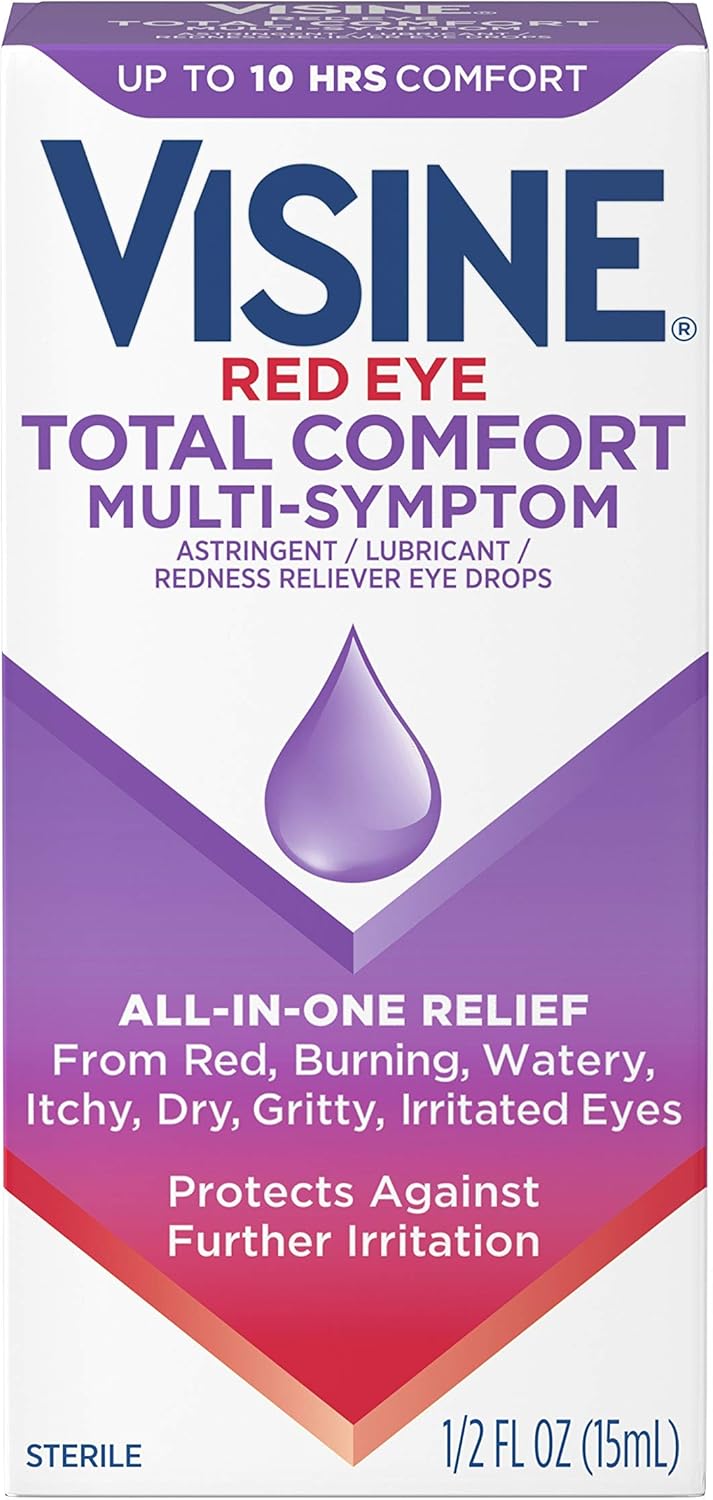 Visine Multi-Symptom Eye Drops - Astringent, Lubricant & Redness Reliever for Irritated, Dry, Red Eyes - 0.5 fl. oz - Image 1