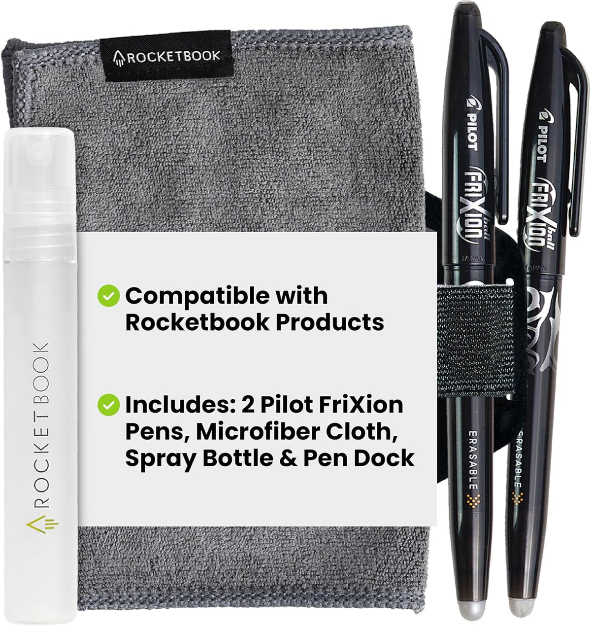 Rocketbook Accessory Kit front view showing all 5 components