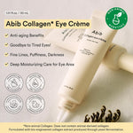 Close up view of the translucent Abib hydrogel eye patches with spatula applicator