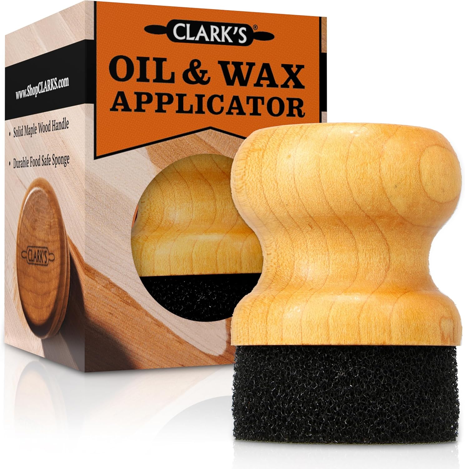 CLARK'S food grade mineral oil and wax applicator front view