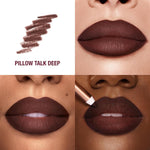 Charlotte Tilbury long lasting waterproof lip liner pencil with cap off showcasing precision tip.