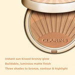 Clarins Bronzing Powder open compact showing three gradient shades
