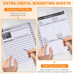 Notewells expense tracker notebook interior writing space