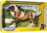 Breyer skewbald bay and white pinto model horse close up