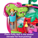 Polly Pocket travel toy showing included micro dolls and 12 accessories