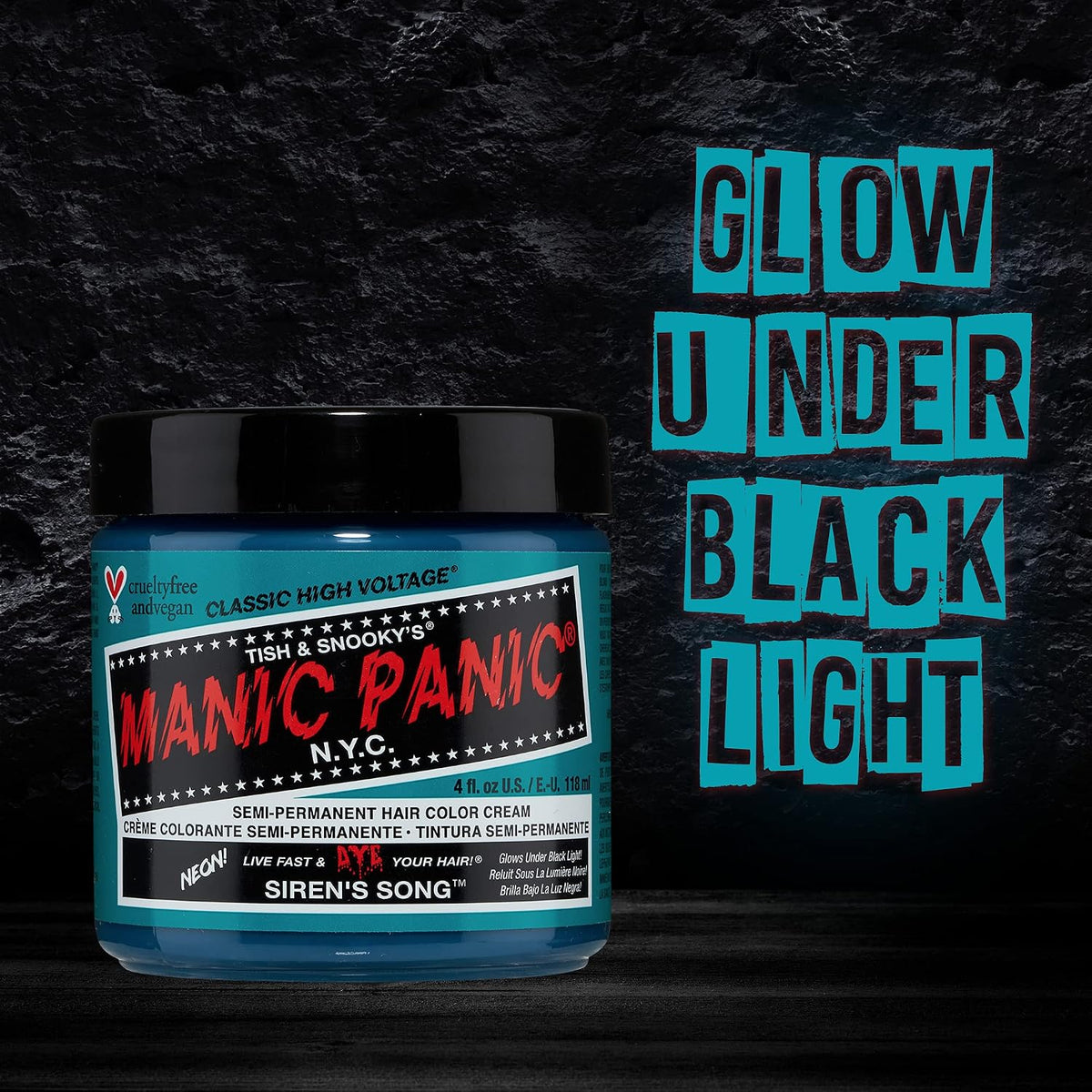 Manic Panic vegan hair dye tub angle view