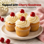 Close up shot of the soft chewy red sugar coated cherry sours showing texture