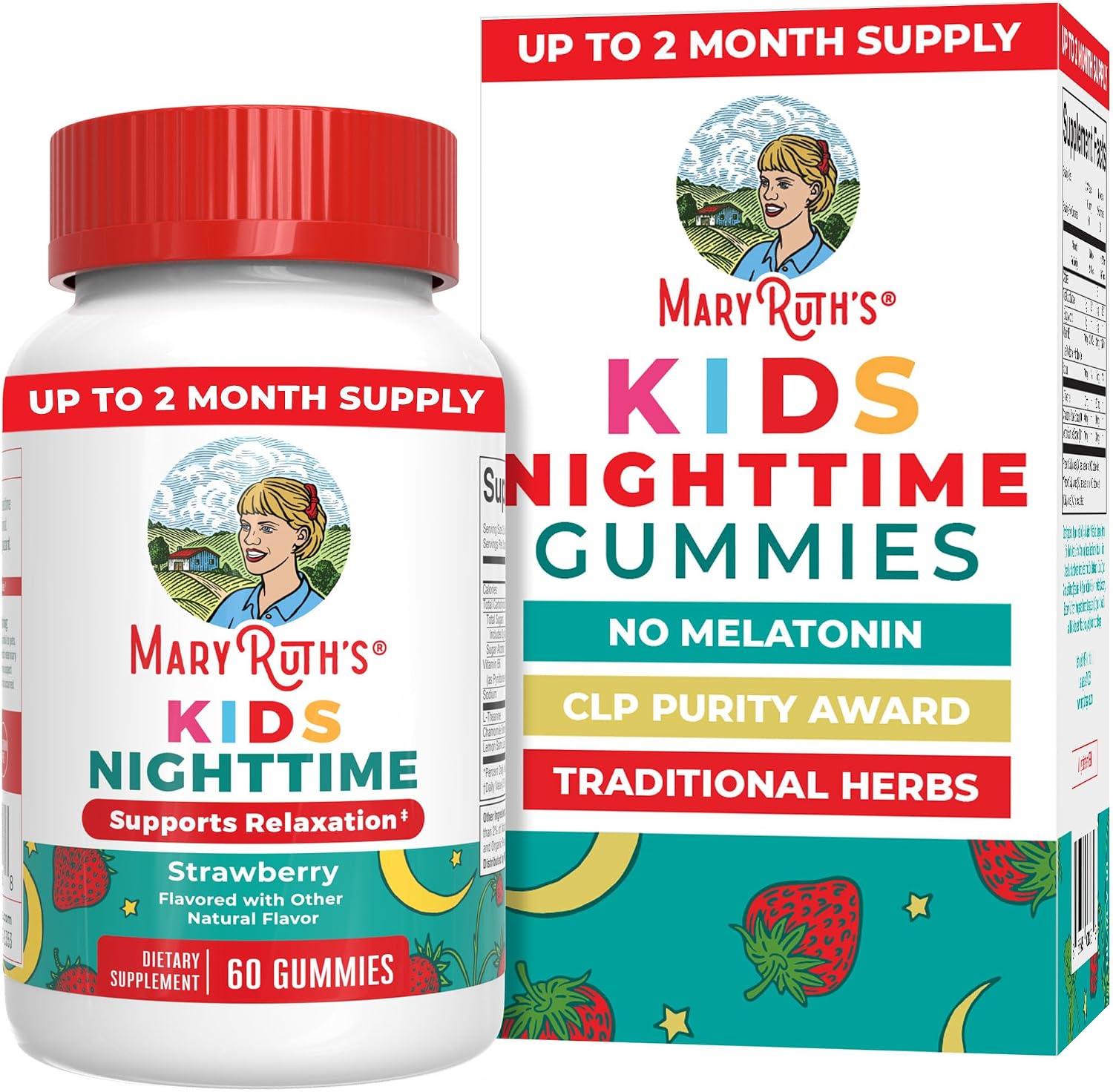 MaryRuth Organics Kids Nighttime Gummies bottle front view for kids bedtime routine