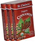 St. Claire's Organics Ginger Herbal Pastilles flip-top opening showing the herbal lozenges inside