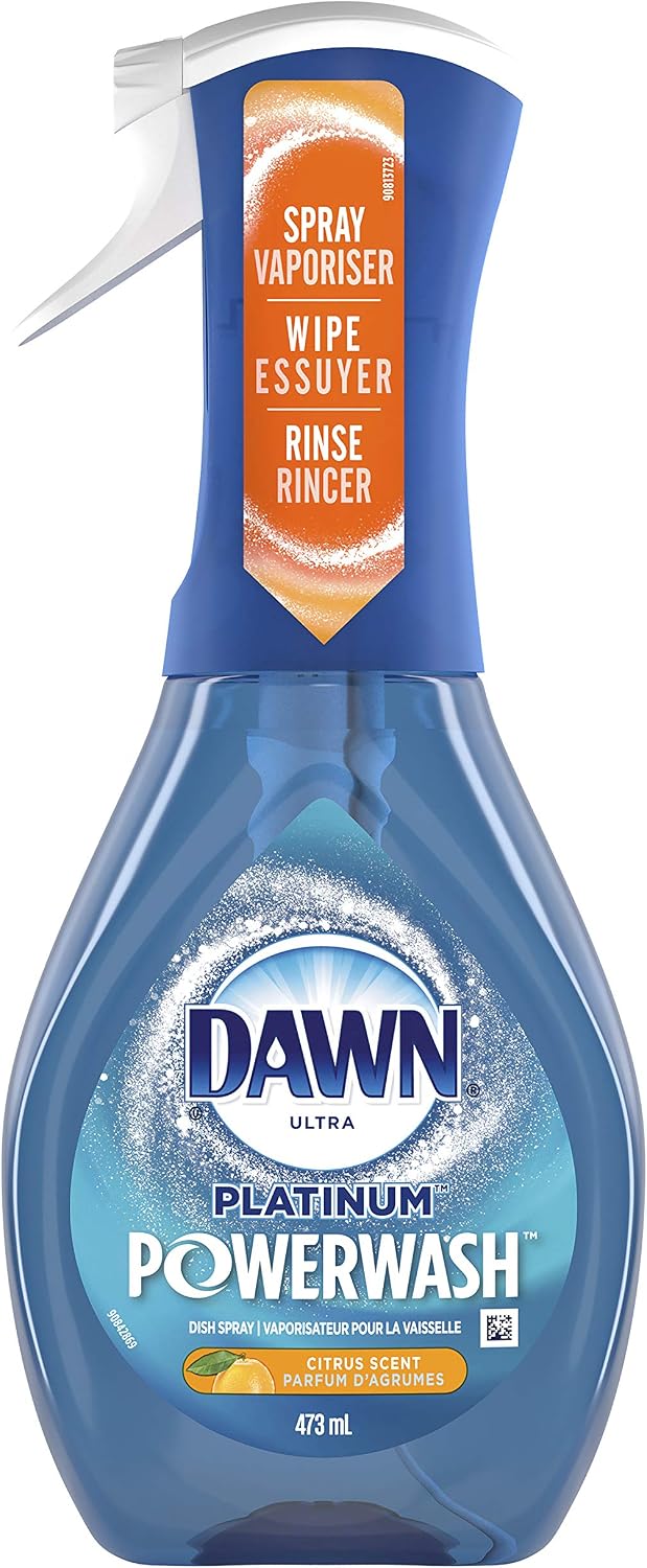 Dawn Platinum Powerwash container back label with ingredient details