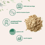 Micro Ingredients Organic Slippery Elm Bark Powder fine texture displayed in a scoop