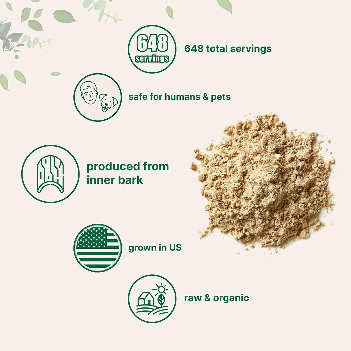 Micro Ingredients Organic Slippery Elm Bark Powder fine texture displayed in a scoop