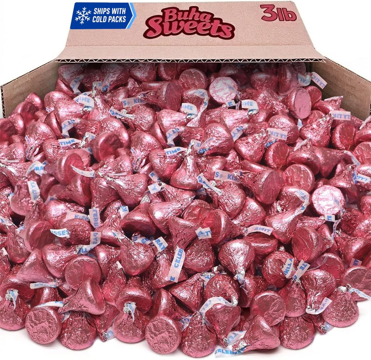 Klickers imported pink foil chocolates for baby shower favors