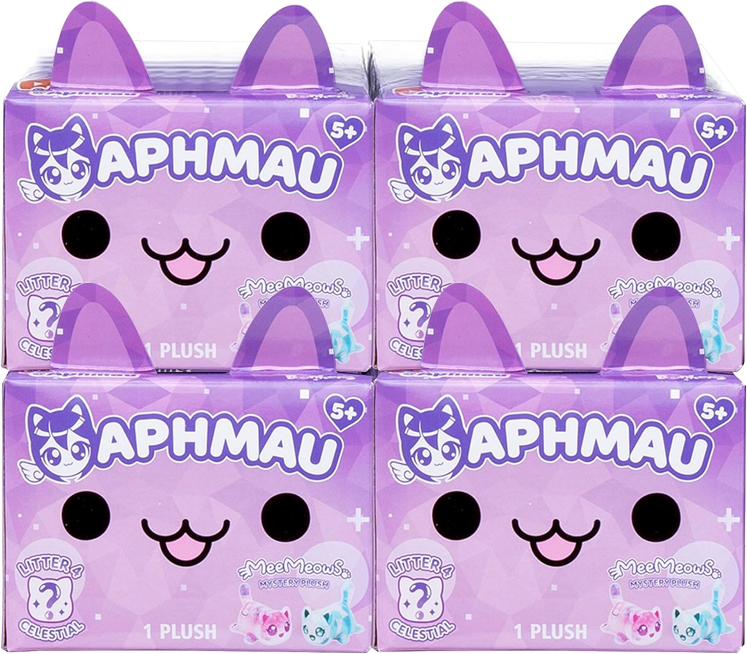 Aphmau Mini Mystery 6" Plush - Celestial Collection - 4 Pack; YouTube Gaming Channel, Blind Box, 4 of 8 Unique Possible Unicorn MeeMeows, Official Aphmau Merch - Image 1