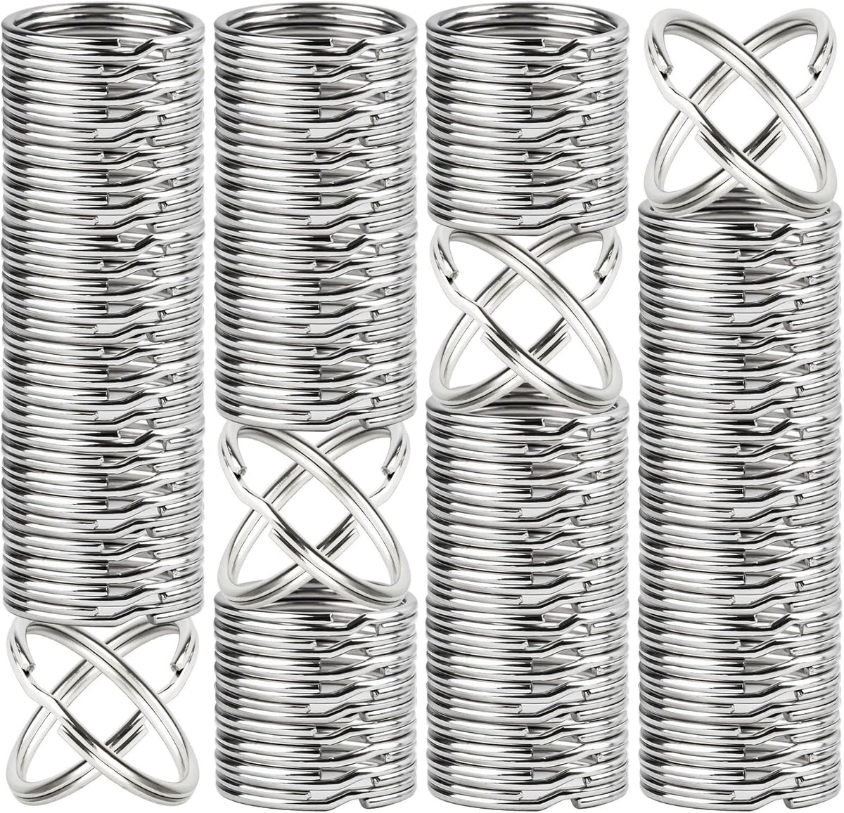 MAQIHAN metal split keychain rings front view hardware