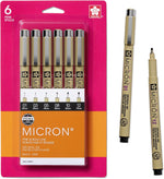 Sakura Pigma Micron black ink multi-tip set front view