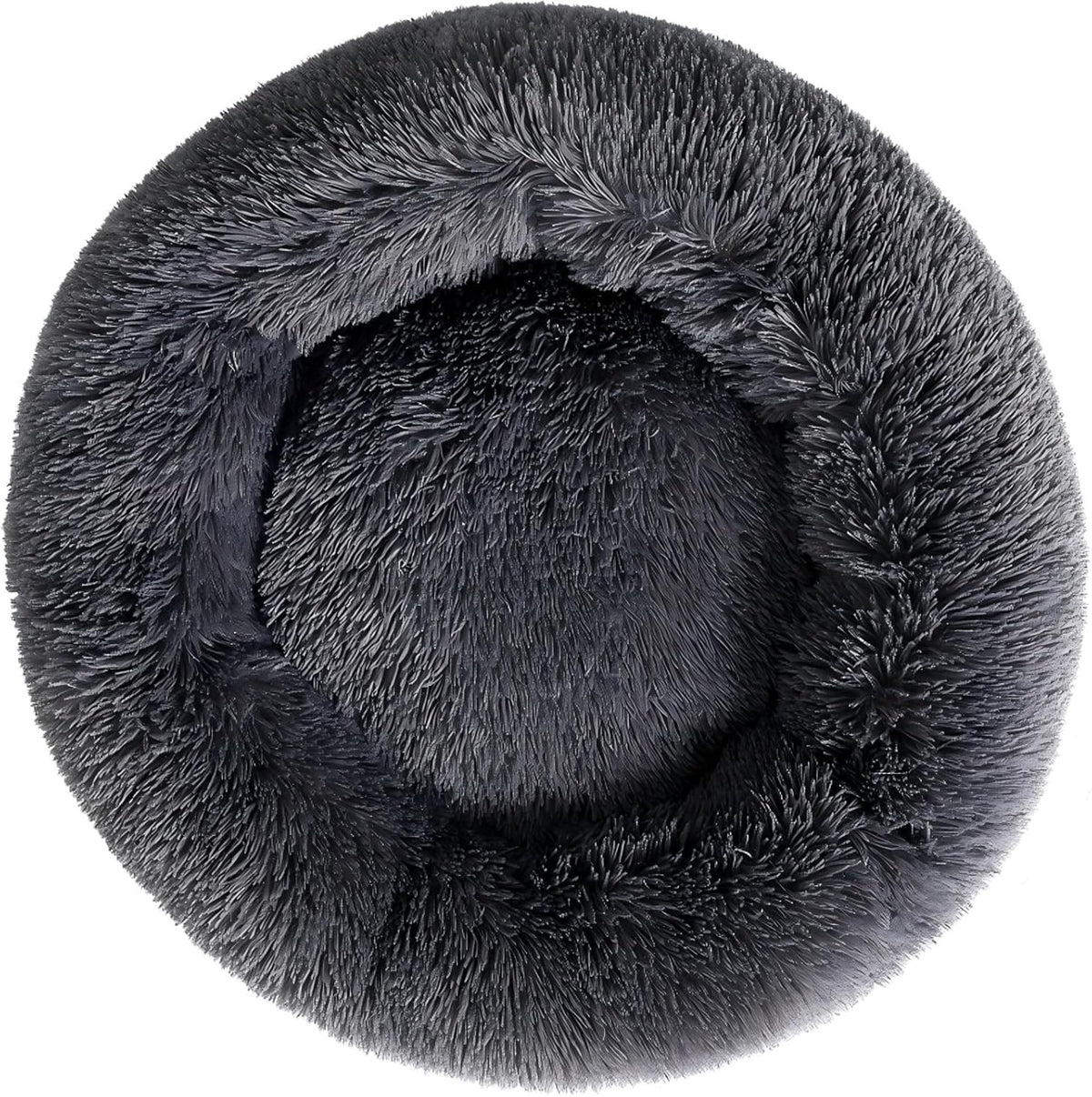 Close up of the high quality faux fur fabric on the pet bed