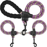 Double Dog Leash for Two Dogs - Detachable 360 degrees Swivel, No Tangle Leash with Reflective Strips for Walking and Training Small Medium and Large Dogs, S/8-45ibs, Pink - Image 9