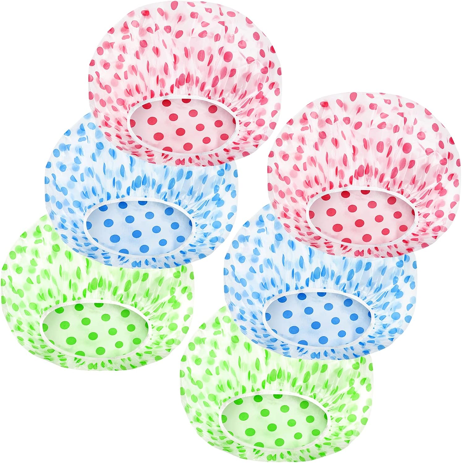 Calitate24 reusable waterproof shower caps front view.