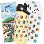 BlueTrail 50 States Water Bottle with Stickers - 32 oz Insulated Stainless Steel, Upgraded Leak-Proof Lid, UV & Waterproof Permanent Stickers, Laser Engraved 50 States of the USA (Black) - Image 9
