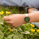 Anne Klein dress watch side profile crown view