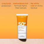 Clarins face sunscreen tube back packaging details
