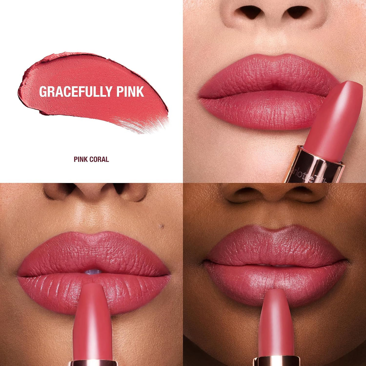 Charlotte Tilbury lipstick bullet showing square angled tip design