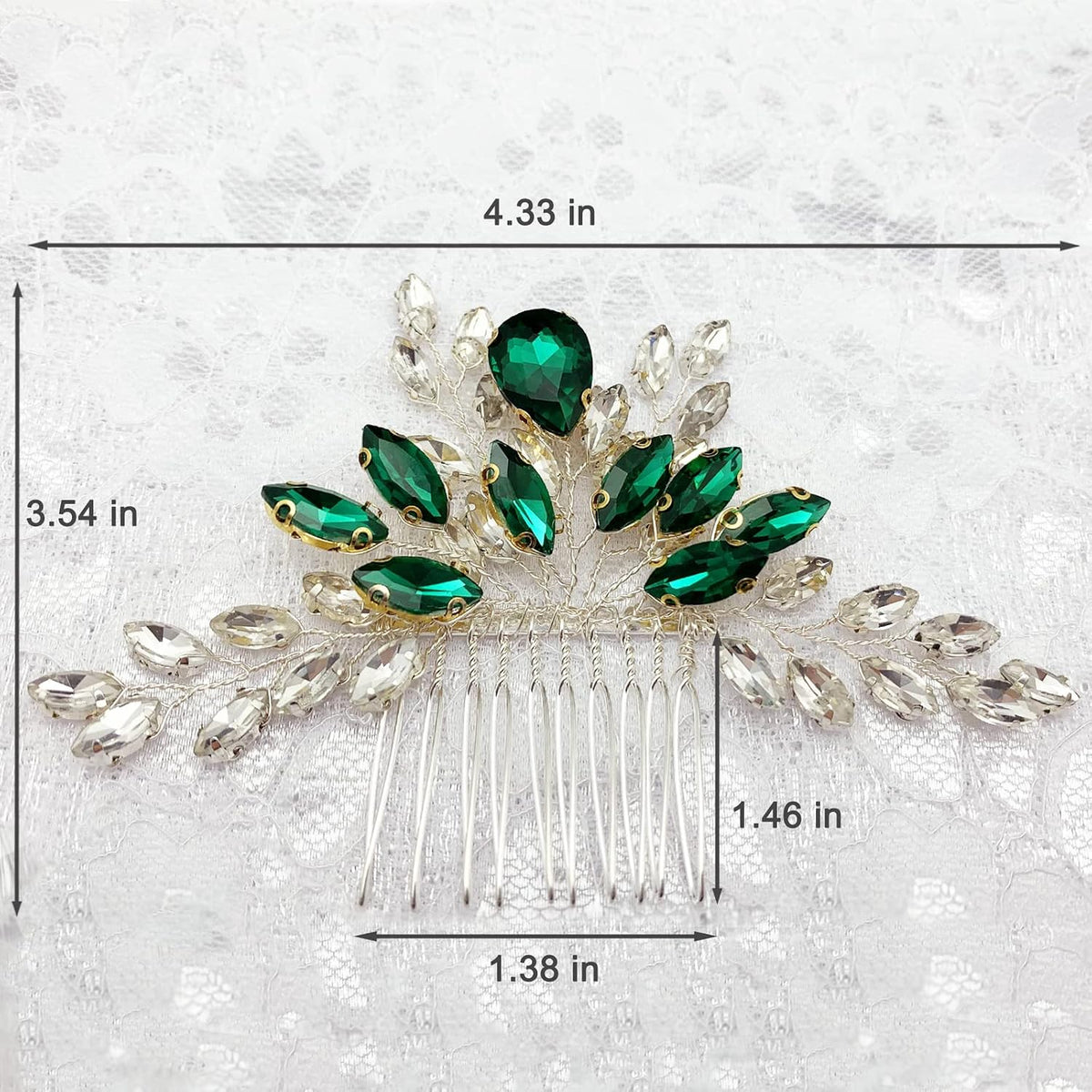 Prettylife crystal hair side comb on model