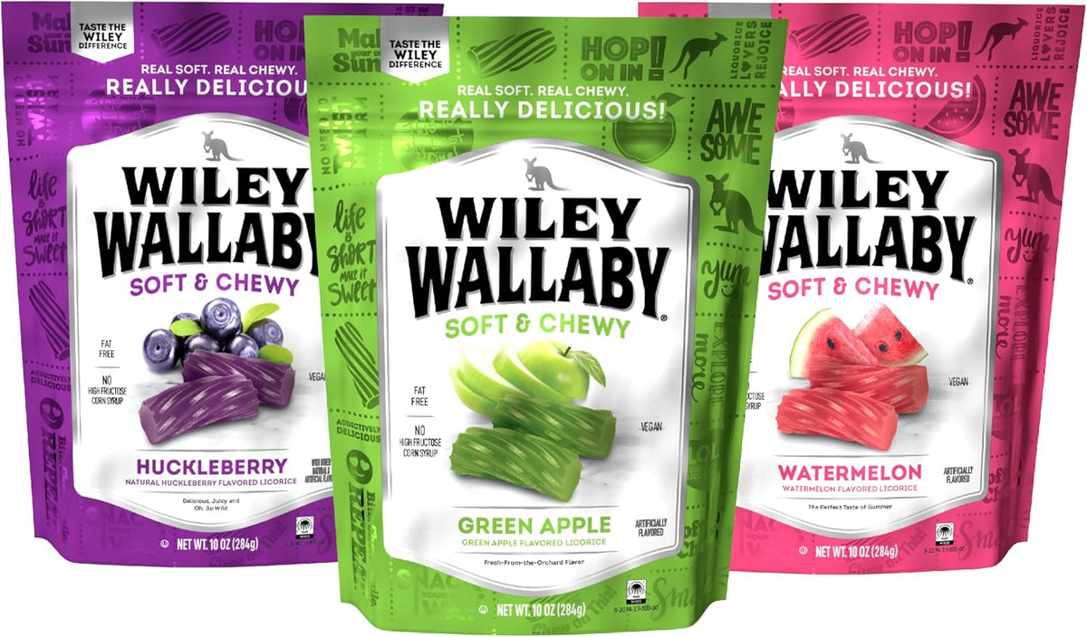 Wiley Wallaby Licorice 10 Ounce Classic Gourmet Soft & Chewy Australian Green Apple Licorice Candy Twists, 1 Pack - Image 12
