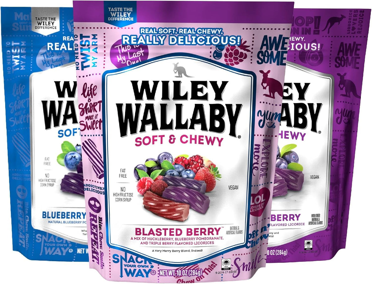 Wiley Wallaby Licorice 10 Ounce Classic Gourmet Soft & Chewy Australian Blasted Berry Candy Twists, 1 Pack - Image 9