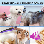 Ergonomic handles of the EAFBAO pet grooming kit tools demonstrating the comfortable non-slip grip