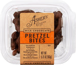 Close up of Asher's chocolate covered pretzel bites snack