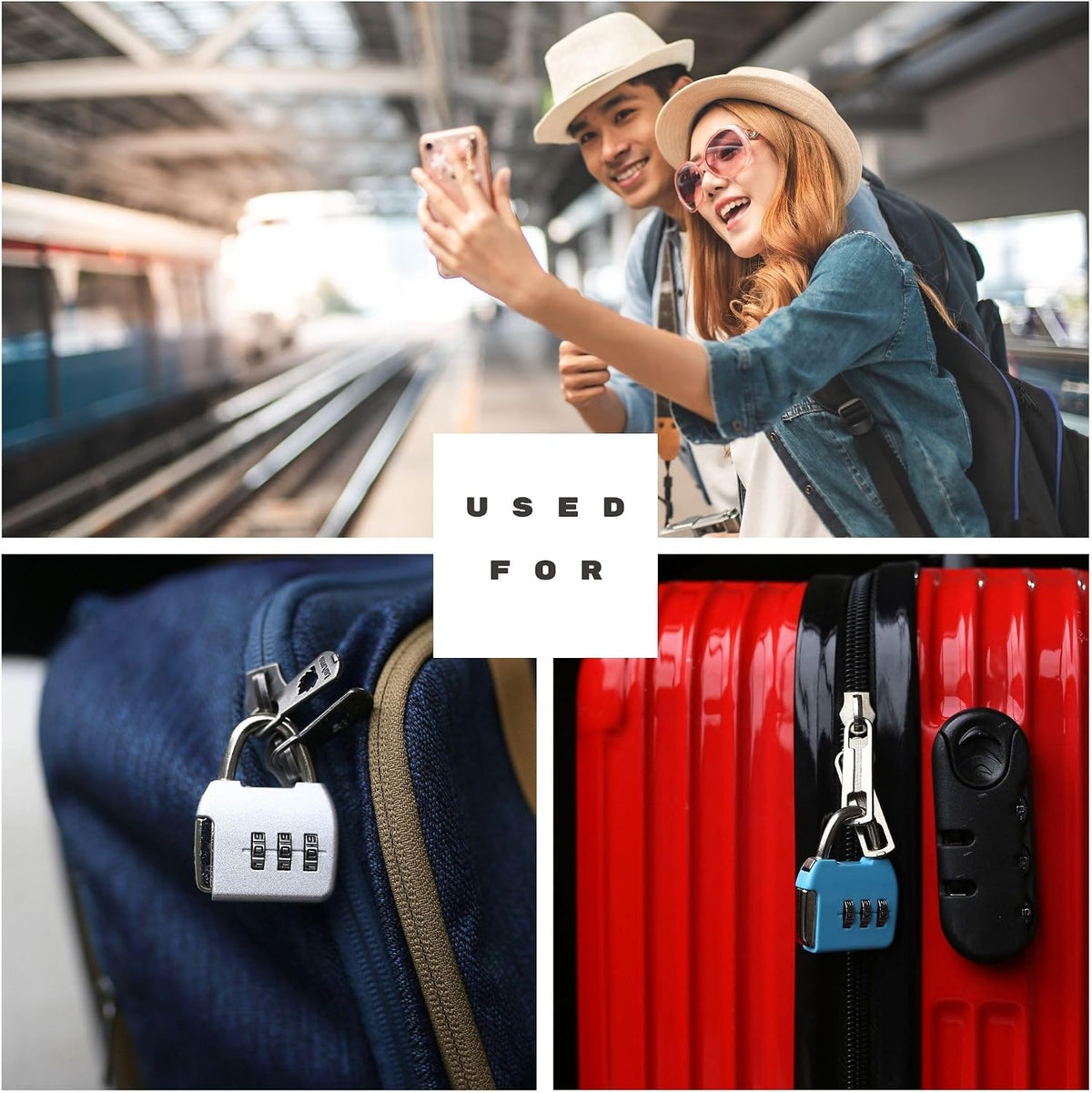 UP Security travel lock used on a backpack