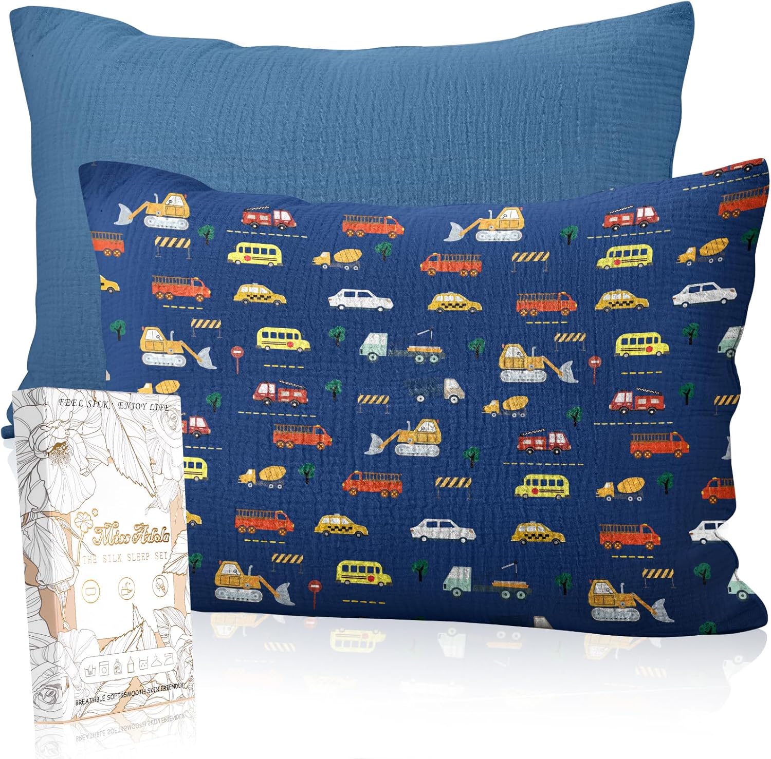Miss Adola muslin toddler pillowcase set of 2 front view