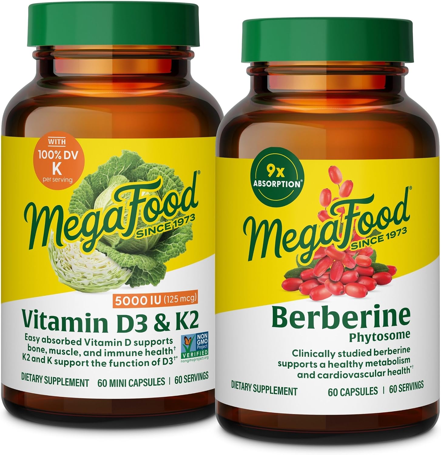 MegaFood Daily Vitamin D3 and Berberine Bundle Pack bottle front view buy authentic online India