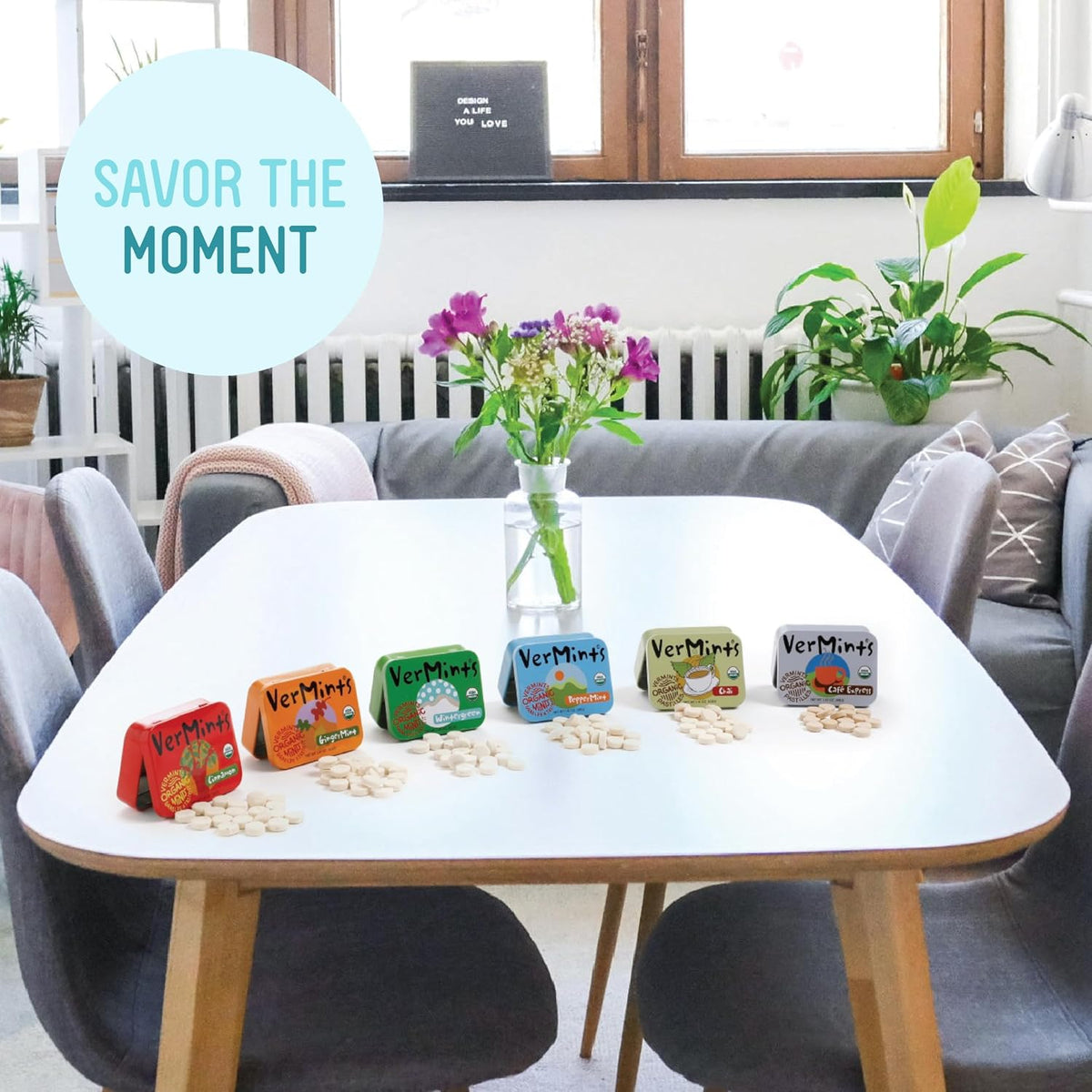 VerMints Chai and Cafe Express flavor tins displayed on a clean background